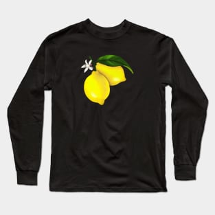 Cute Yellow Lemon Graphic Long Sleeve T-Shirt